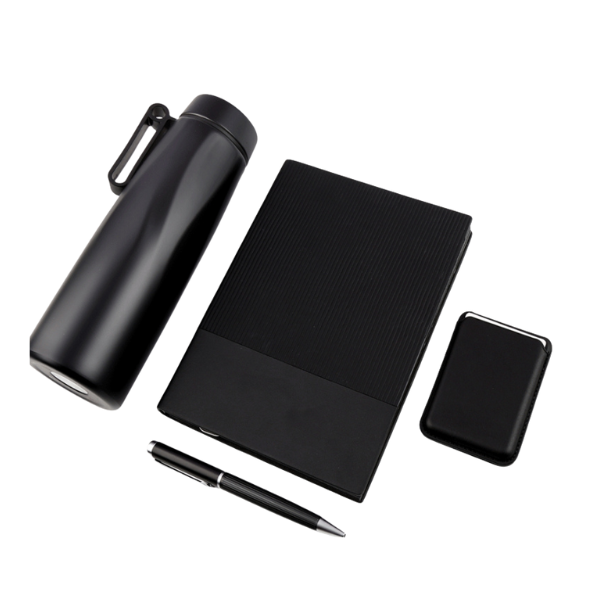 AGENDA WELCOME SET – Complete Corporate Gift Set with Notebook, Pen, RFID Holder & Flask