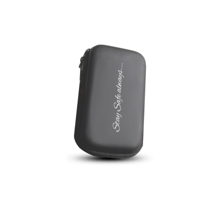 PU POUCH – Compact Black Organizer with Elastic Holders and Zipper Closure