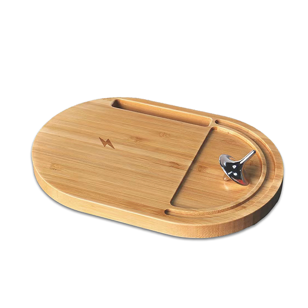 ANTI STRESS bambo wireless charger stand – Bamboo Wireless Desktop Spinner with 15W Charging Capability