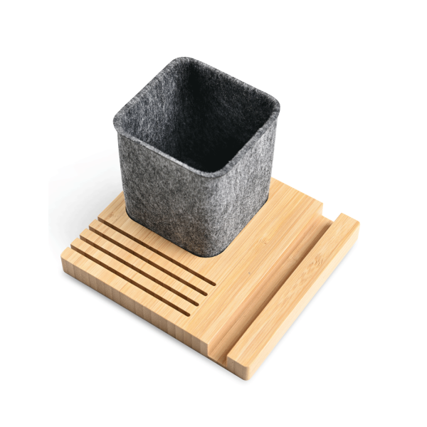 BAMFELT BOX – Eco-Friendly Pen Holder with Card Slots & Phone Stand