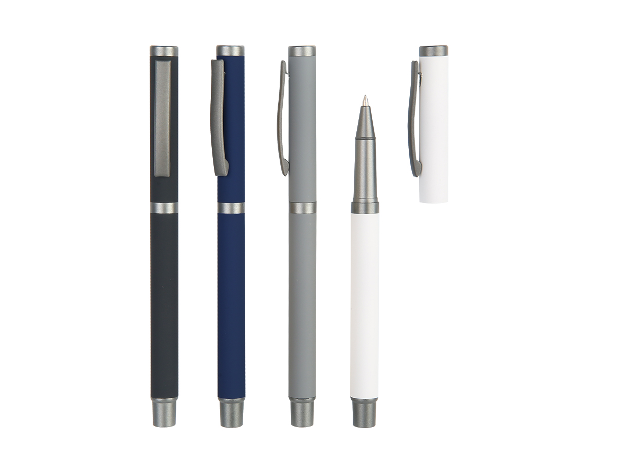 SLIM ROLLER – Stylish Metal Rollerball Pen with Rubberized Finish