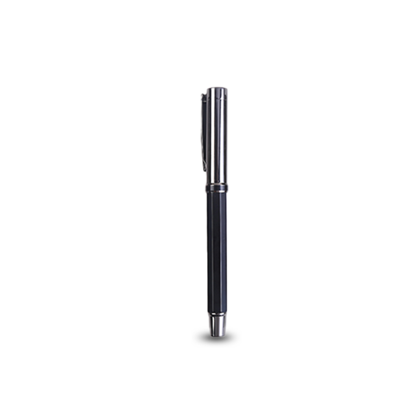 ALLURE ROLLER PEN Black – Luxury Octagon Sided Metal Pen with Gunblack Accents