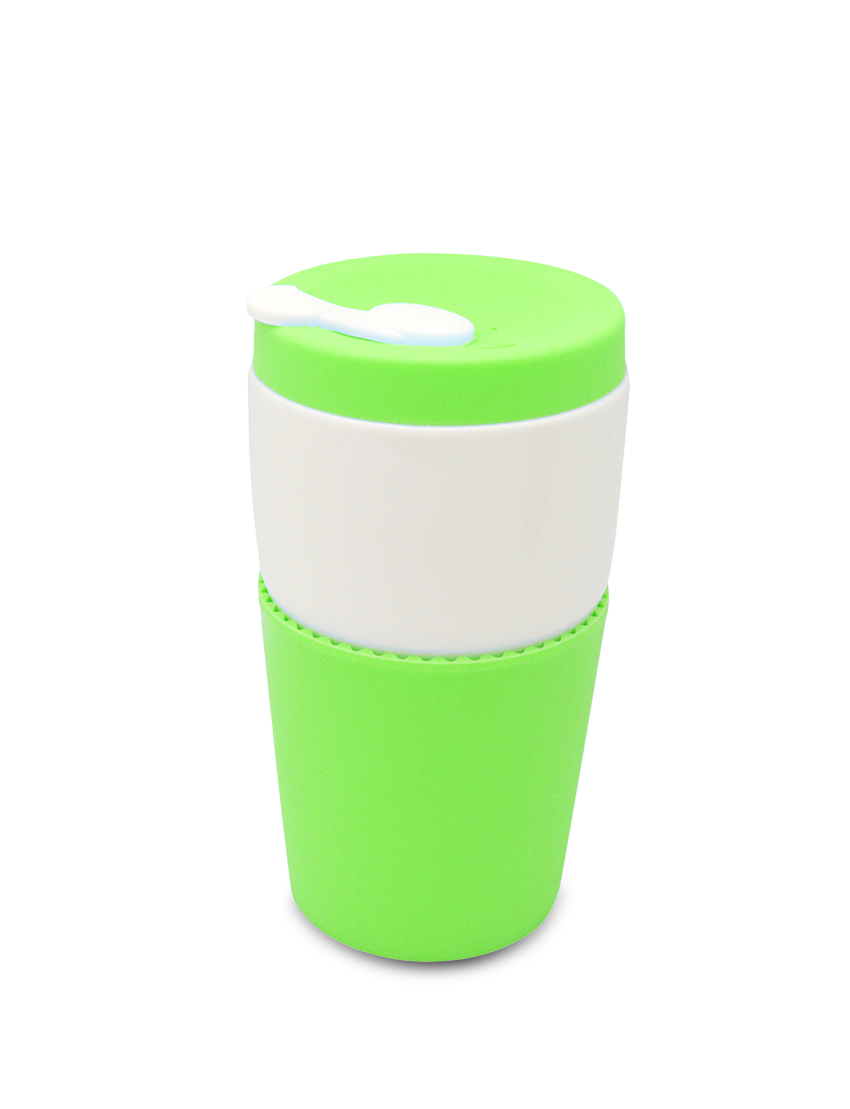 250ml Ceramic Travel Cup with Silicone Lid and Grip - view 1 of 2