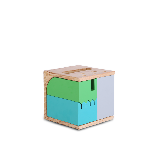 E-CUBE – Eco-Friendly Bamboo Desktop Organizer with Customizable Mini Drawers - view 1 of 3