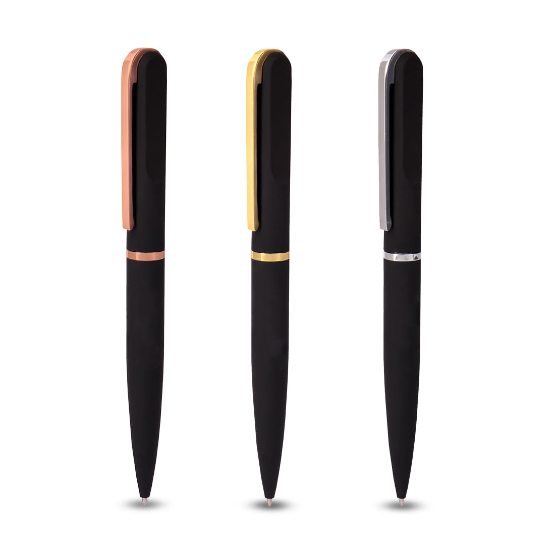 METAL PEN – Premium Stainless Steel Twist Pen with Rubberized Coating and Chrome Accents