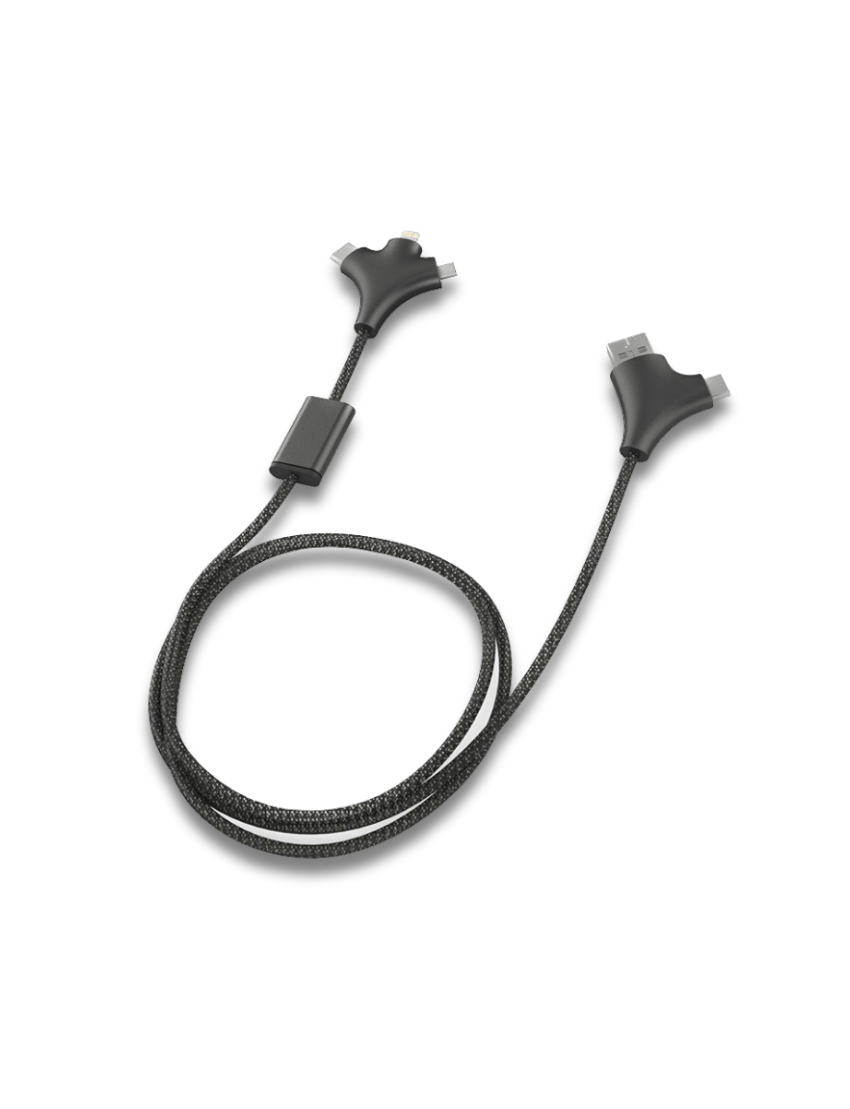 Versatile 3-in-1 Fabric Charging Cable with Eco - Friendly Design - view 1 of 4