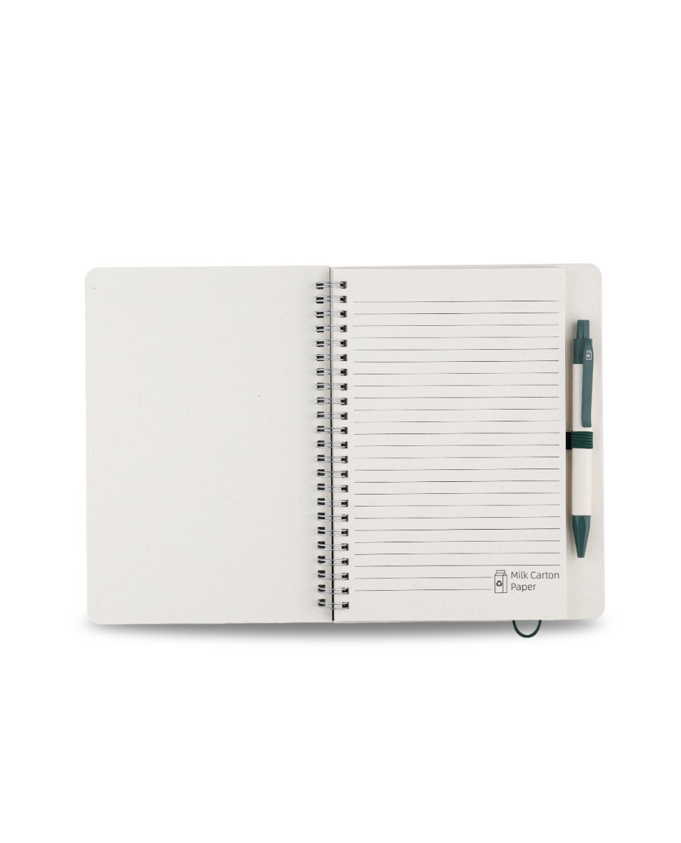A5 Hard Cover Spiral Notebook with Milk Paper and Ruler - view 1 of 6