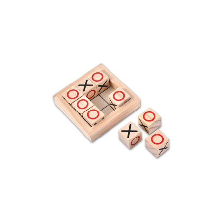 TIC TAC TOE – Classic Wooden Game with Pine Frame and Plywood Base