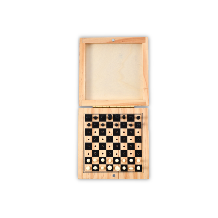 MINICHESS GAME – Compact Wooden Chess Set with PP Pieces