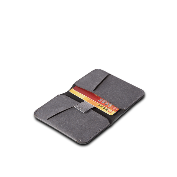 LEATHEREC CARD HOLDER – Classic Folded Wallet with Easy-Pull Ribbon and Card Inserts