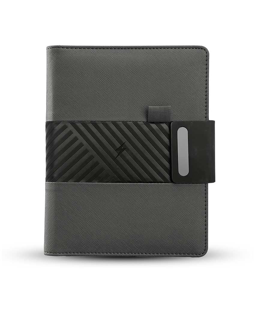 TRENDY WIRELESS PLUS2 – A5 Notebook with 5000mAh Power Bank and Smart Organizer