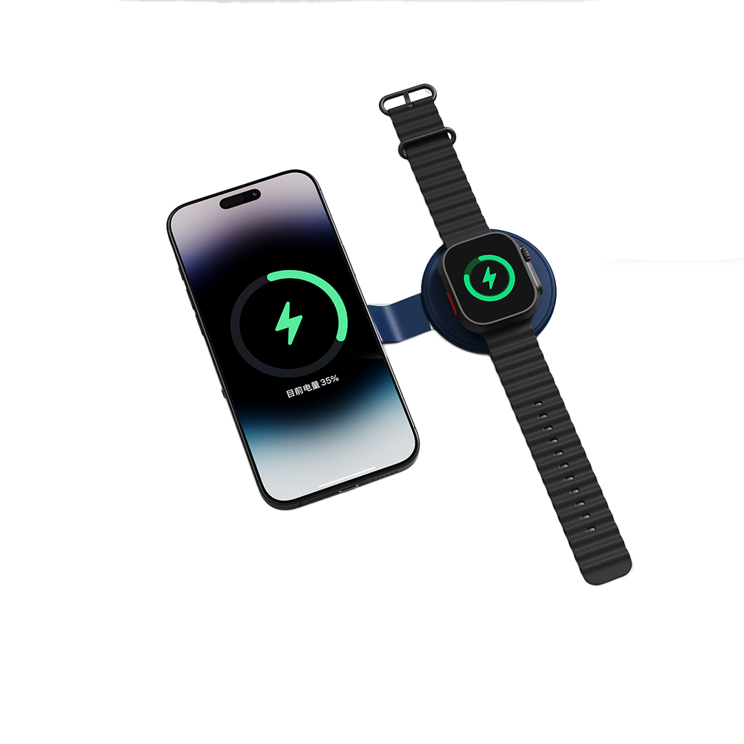 2n1 YOYO ? Compact 15W Wireless Charger with Retractable Cable & Dual Watch Compatibility for Apple & Samsung