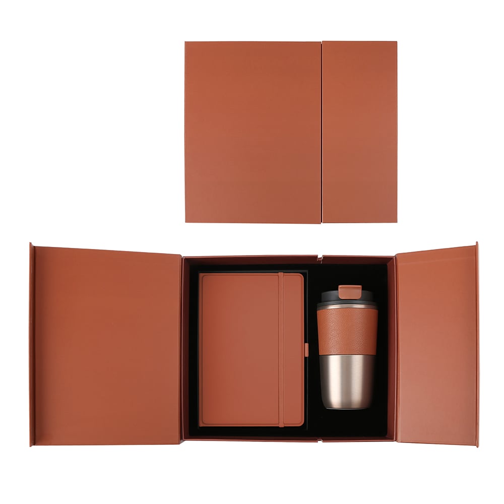 COZY SET ? Elegant Gift Set with 420ml Stainless Steel Mug, PU Notebook & Metal Pen in Premium Leather Box