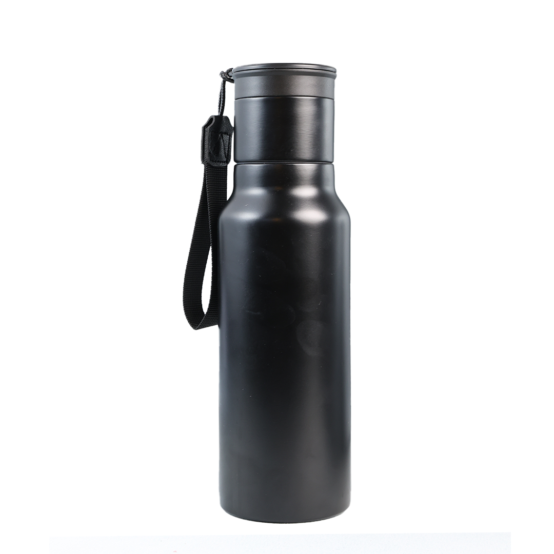 GAHWA GO SET ? Travel-Ready 500ml Vacuum-Insulated Bottle & 90ml Stackable Espresso Cup with Silicone-Sealed Lid