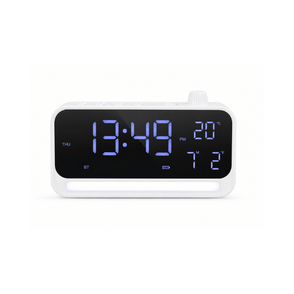 TIME BEAT White | Bluetooth 5.4 Speaker with Digital Alarm Clock & Calendar Display - view 1 of 7